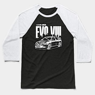 Lancer Evolution VIII - White Print Baseball T-Shirt